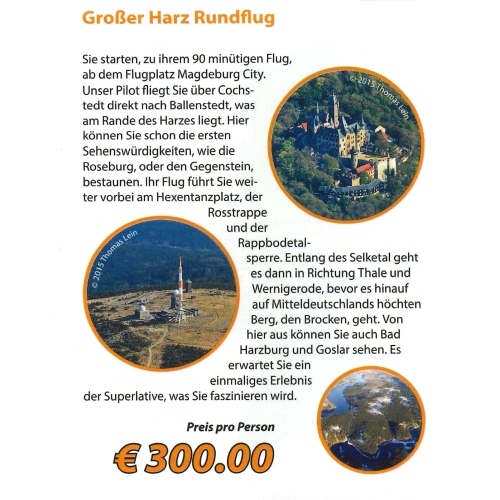 Großer Harzrundflug - Tour 6 - Beschreibung