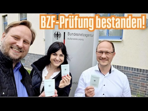 Franzi, Andreas und Christian BZF Prüfung bestanden