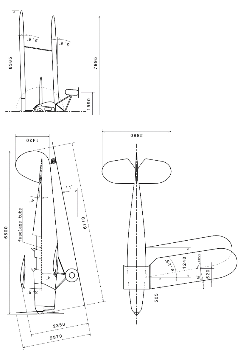 3-Seiten-Ansicht Stampe SV4-RS